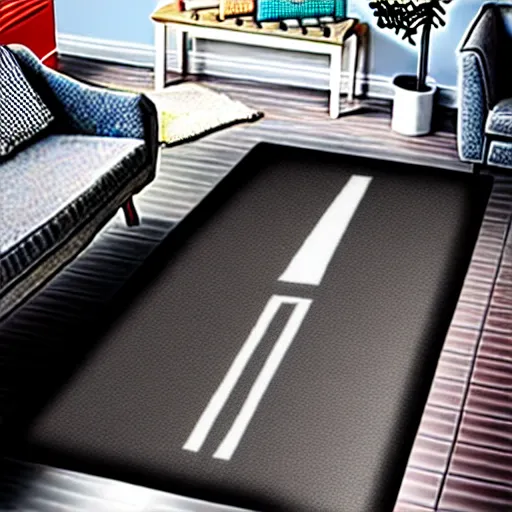 Image similar to a futuristic skids road map carpet rug