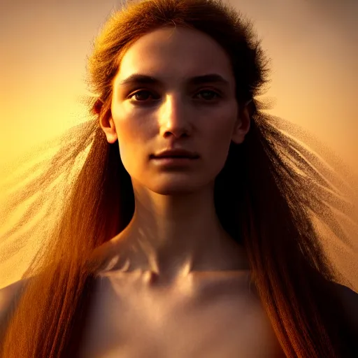 Image similar to photographic portrait of a stunningly beautiful hermetic order of the golden dawn female in soft dreamy light at sunset, contemporary fashion shoot, by edward robert hughes, annie leibovitz and steve mccurry, david lazar, jimmy nelsson, breathtaking, 8 k resolution, extremely detailed, beautiful, establishing shot, artistic, hyperrealistic, beautiful face, octane render