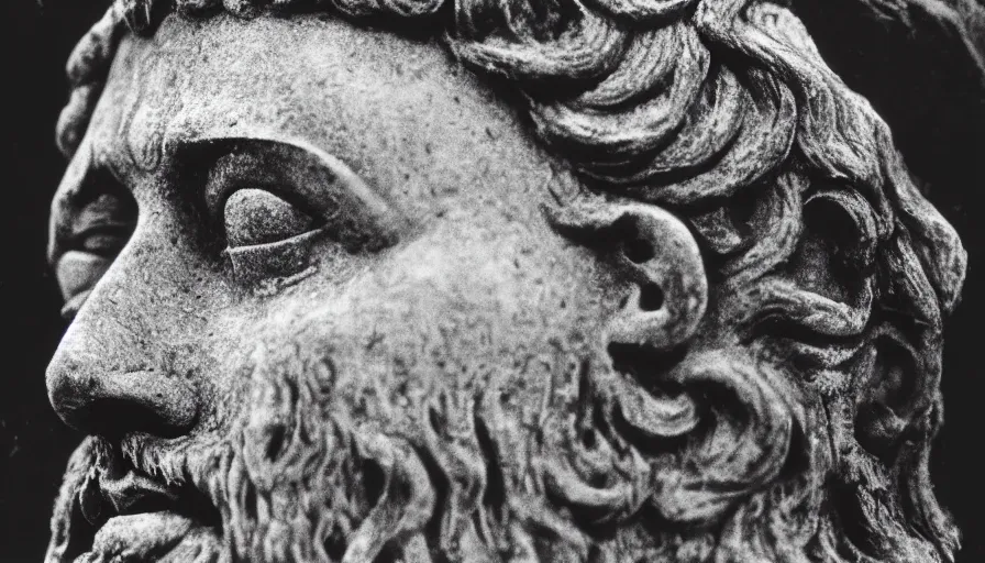 Prompt: 1 9 6 0 s movie still close up of marcus aurelius human face in his emperor clothes frozen to death by the side of a river, grass, snowy, pine forests, cinestill 8 0 0 t 3 5 mm b & w, high quality, heavy grain, high detail, texture, dramatic light, anamorphic, hyperrealistic, detailed hair, foggy