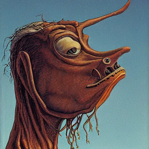 Prompt: jar jar bunks portrait by David friedrich