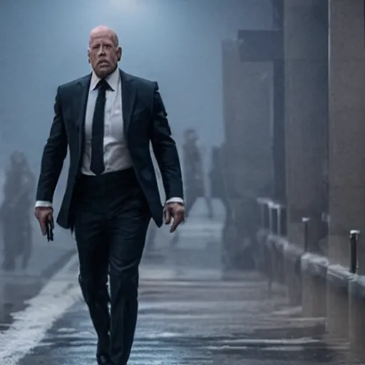 Prompt: A still of Bruce Willis in John Wick (2014)