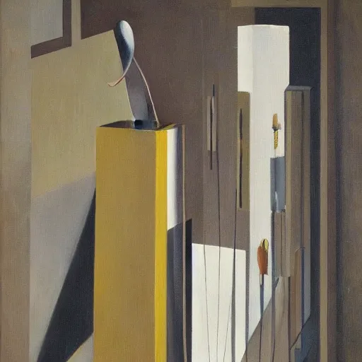 Image similar to a painting by the caretaker of an abstract sculpture by giorgio de chirico