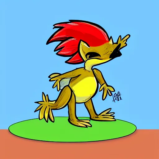 Image similar to character design of cute australian echidna, cartoon style