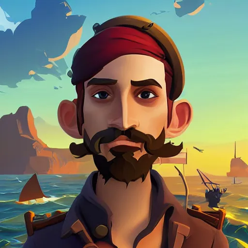 Image similar to painting jack the pirate on sea of thieves game avatar hero mermaid smooth face median photoshop filter cutout vector behance hd by jesper ejsing, by rhads, makoto shinkai and lois van baarle, ilya kuvshinov, rossdraws, illustration, art by ilya kuvshinov and gustav klimt