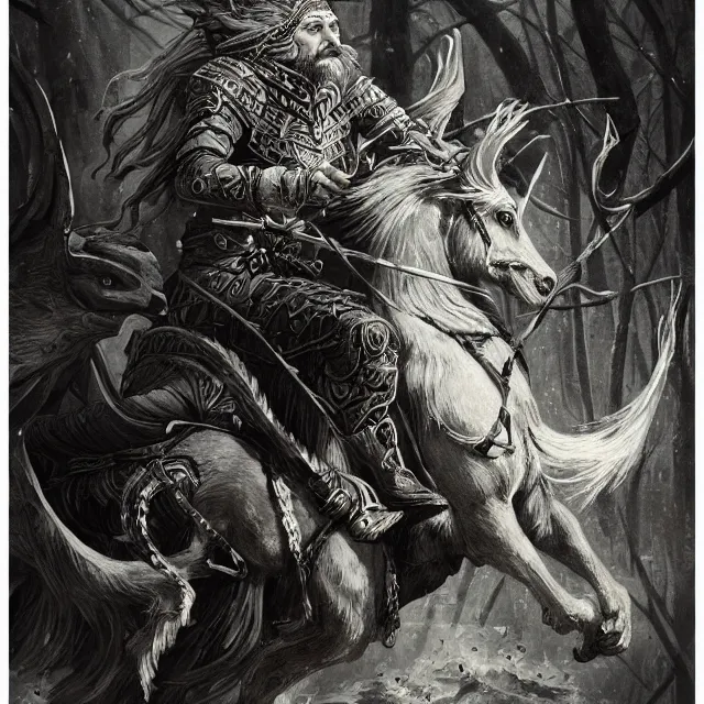 Prompt: tsarevitch ivan on grey wolf, slavic folk fairytale, story, fable, dramatic, fantasy art, an ultrafine detailed painting, academic art, ornate, inticate, elegant, sharp focus, artstation, by pavel korin, viktor vasnetsov