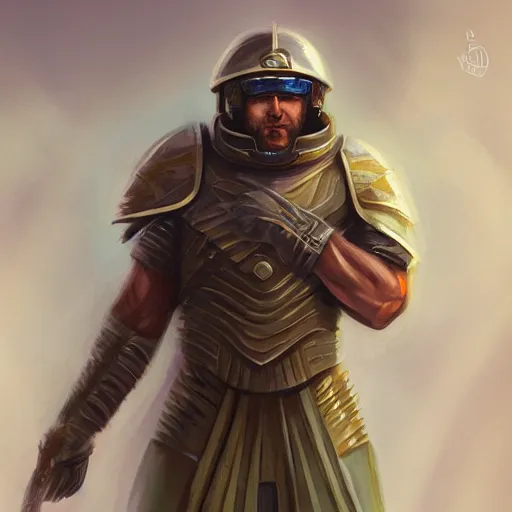 Prompt: space roman soldier, D&D, fantasy, elegant, hopeful, muscular, highly detailed, digital painting, artstation, concept art, smooth, sharp focus, illustration