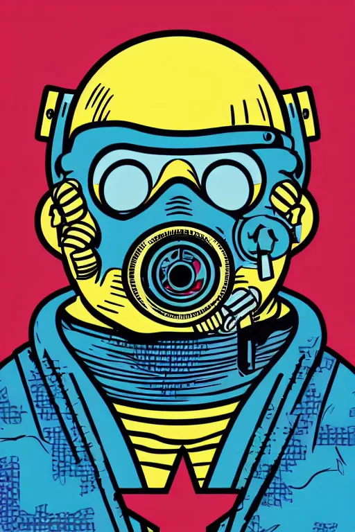 Image similar to fallout 7 6 retro futurist illustration art by butcher billy, sticker, colorful, illustration, highly detailed, simple, smooth and clean vector curves, no jagged lines, vector art, smooth andy warhol style