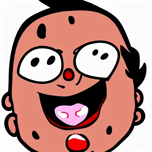 Image similar to cartoon person with acid tab on tongue