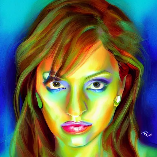 Image similar to Beautiful painting of Mirabel from Encanto, digital painting, colorful lighting