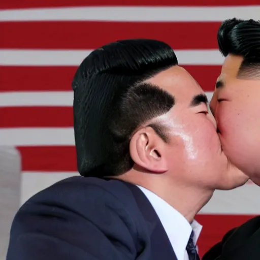 Image similar to Joe Biden Kissing Kim Jong Un