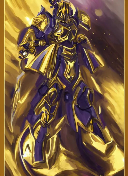 Prompt: gold paladin by kekai kotaki