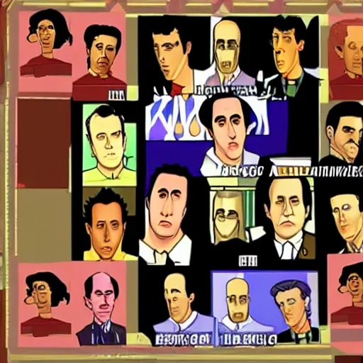 Prompt: TV show Seinfeld in the form of a point a click adventure game