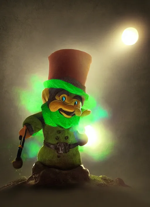 Image similar to a leprechaun by Apofiss, volumetric lighting