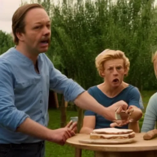 Prompt: screenshot from the dutch comedy film, dude where's my turnip