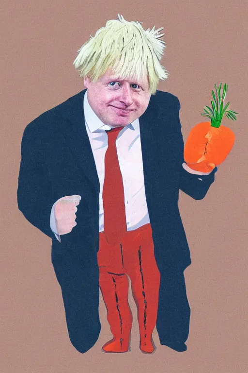 Prompt: portrait of boris johnson as a carrot