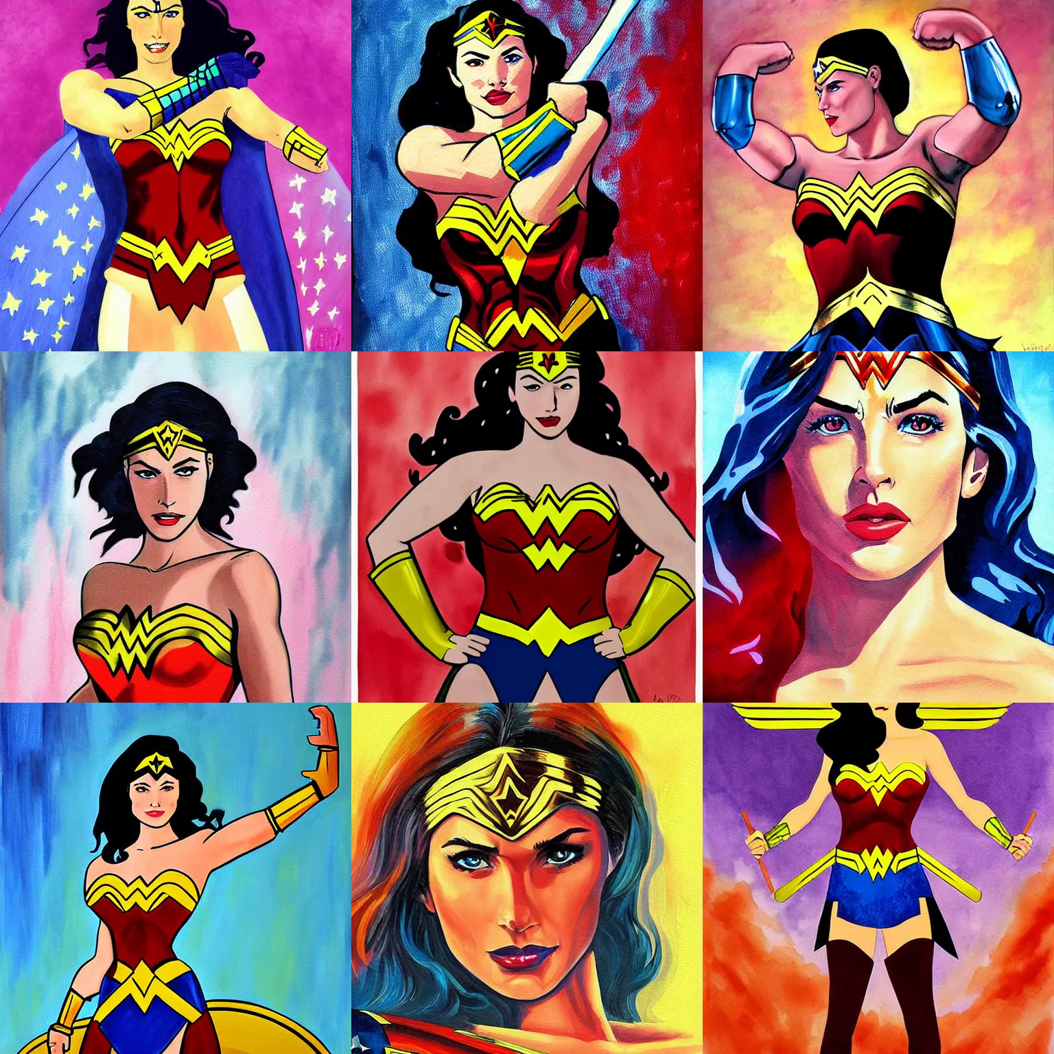 Prompt: Wonder Woman painting by Vargas