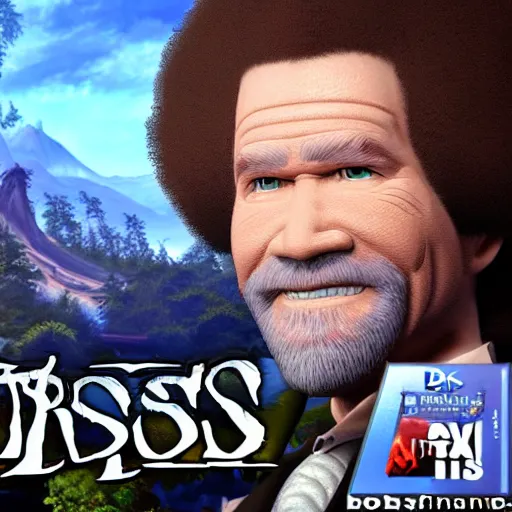 Prompt: Bob Ross as a Square Enix Villain 2005 JRPG cinema 4d render, Ray tracing reflection, natural lighting, Unreal Engine award winning photography