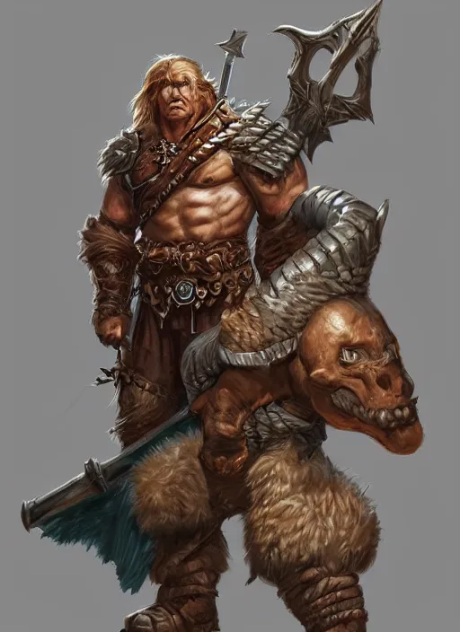 Prompt: short barbarian, ultra detailed fantasy, dndbeyond, bright, colourful, realistic, dnd character portrait, full body, pathfinder, pinterest, art by ralph horsley, dnd, rpg, lotr game design fanart by concept art, behance hd, artstation, deviantart, hdr render in unreal engine 5