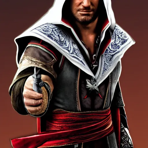 Prompt: arthur morgan as ezio auditore