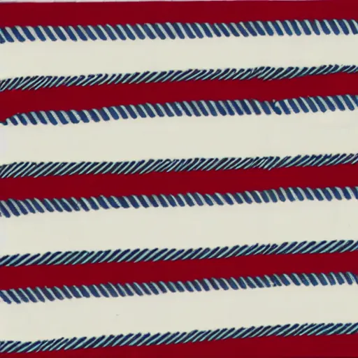 Image similar to a flag with alternating horizontal stripes of red and white. In the top left corner is a rectangular field of blue containing fifty white stars.