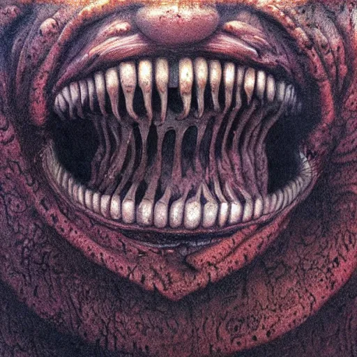 Prompt: labyrinth full of teeth, highly detailed, beksinski, sharp focus, illustration, 8 k