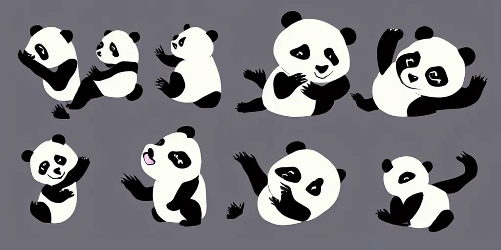 Image similar to “a lovely panda animation style. Concept art by Nico Marlet”