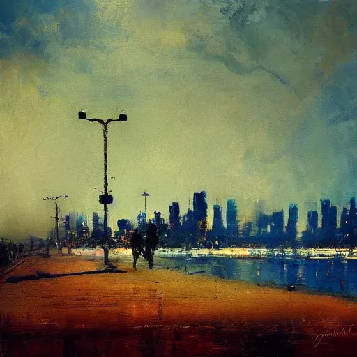 Image similar to toronto islands painting by jeremy mann