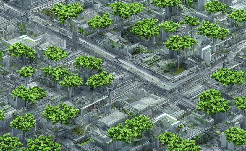 Prompt: ''A 100% ecologic city, futuristic, trees, flying cars, plants, buildings, modern, 2090, daylight, natural colors, micro details''
