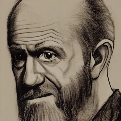 Image similar to george carlin drawn by michelangelo