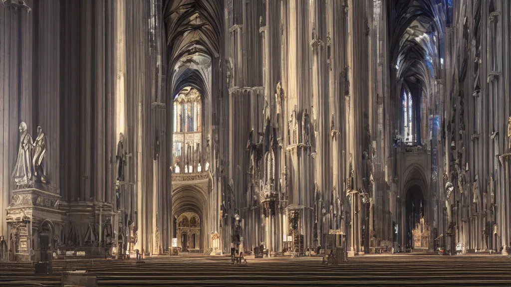 Prompt: TARDIS inside the Milan cathedral, hyper-realistic, octane render, matte