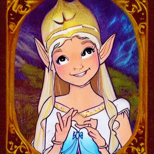 Image similar to elf princess portrait by Don Bluth