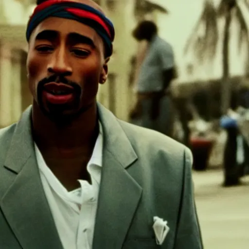 Image similar to tupac footage in cuba, realistic, 4 k, hyper detail, style by steve mccury and annie leibovitz