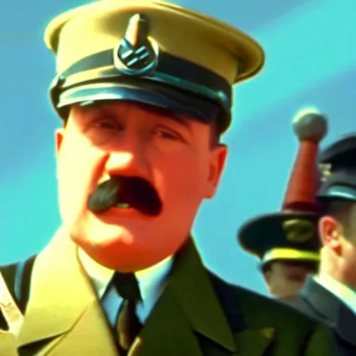 Image similar to Film still of Hitler Speech, in SpongeBob the movie