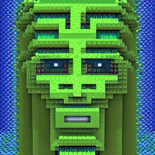Image similar to Alex Grey art of Minecraft Creeper
