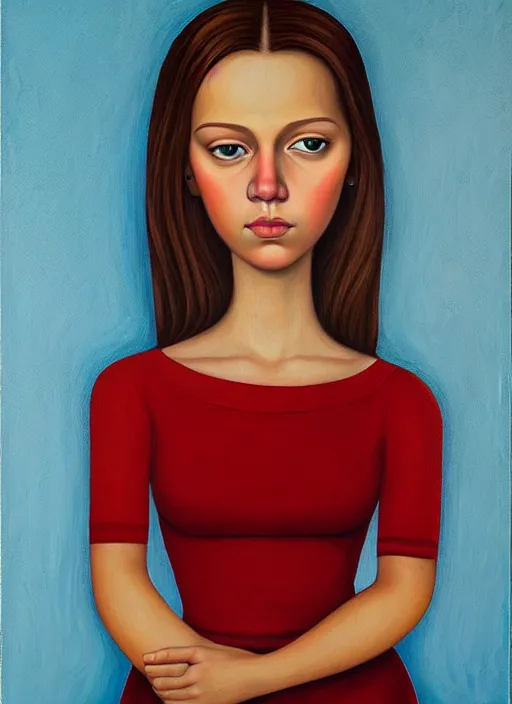 Image similar to a portrait of a pretty young lady by aaron jasinski