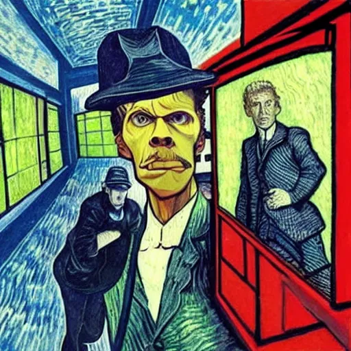 Prompt: portrait of doctor who, mash - up between mc escher and vincent van gogh