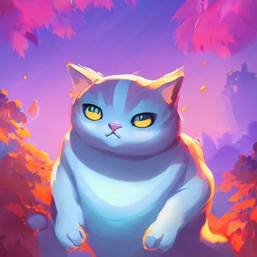 Prompt: fat tabby cat wearing light blue boxers with white stars on them fanart ornate fantasy ori and the blind forest cover style official behance hd artstation by Jesper Ejsing, by RHADS, Makoto Shinkai and Lois van baarle, ilya kuvshinov, rossdraws pastel vibrant