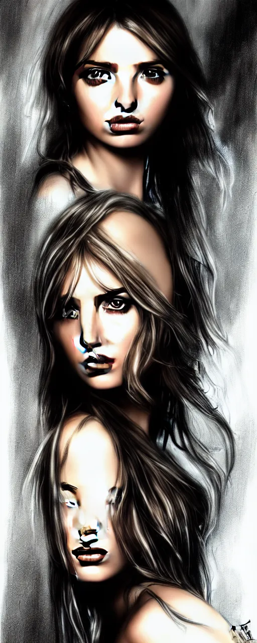 Prompt: ana de armas by hr giger full color trending on art station