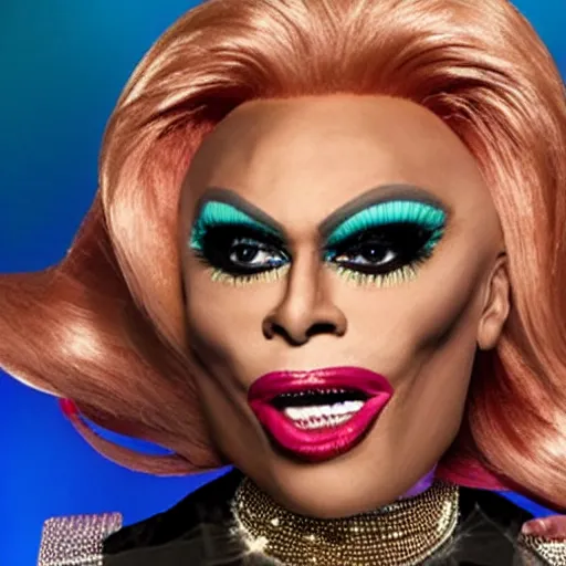 Image similar to donald trump in drag on ru paul's drag race