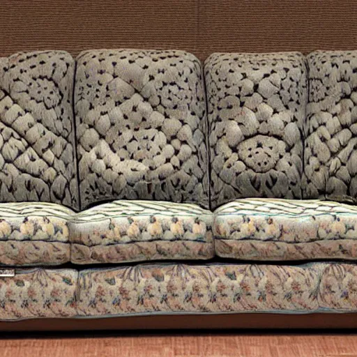 Prompt: infinite fractal pattern made of couches and recliner chairs