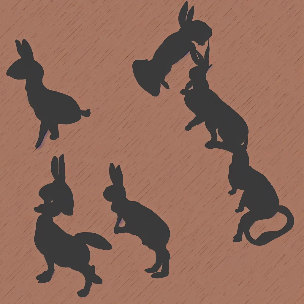 Prompt: silhouette of bunny talking into bullhorn, digital art