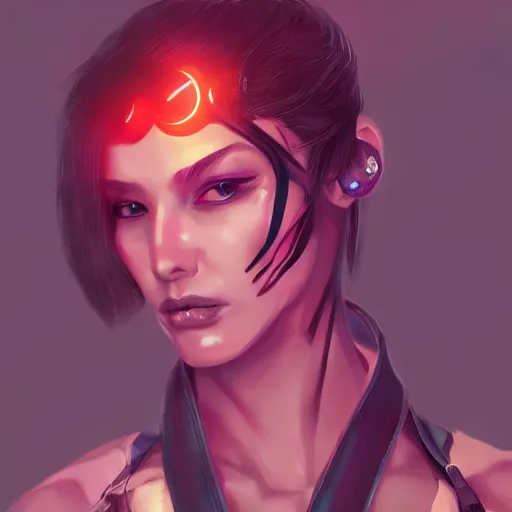 Prompt: a beautiful portrait of a cyberpunk rogue by kim hyun joo, neon ambience, trending on artstation