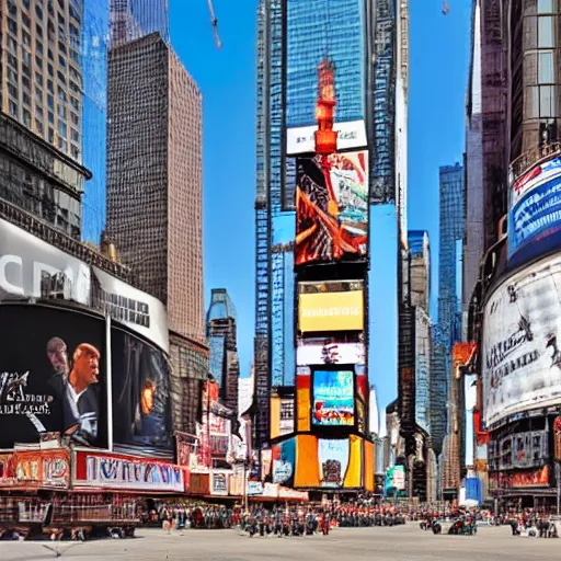 Prompt: coffee exposition in times square, wood + steel + glass, temporary structure, highly detailed, intricate, photograph, sunny day, street level, F5.6
