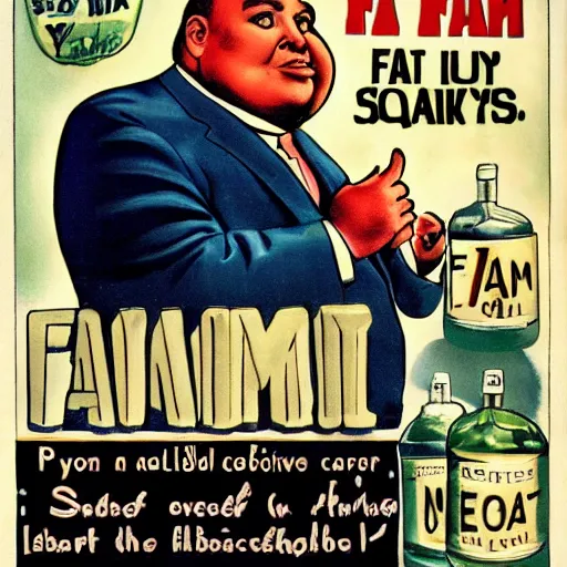 Image similar to fat man we respect you a lot fat man, snake oil CMO