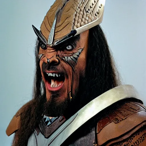 Prompt: Candid portrait photograph of a Klingon taken by Annie Leibovitz