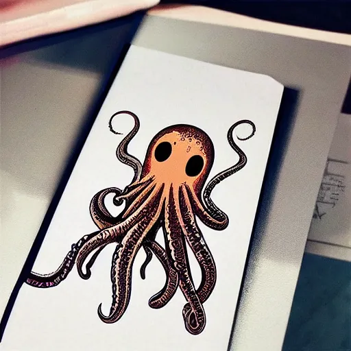 Image similar to cute octopus with a sword sticker