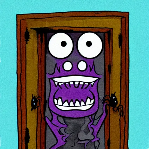 Prompt: a spooky monster in a closet