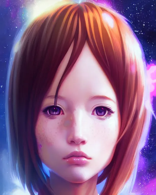 Image similar to portrait Anime space cadet girl Anna Lee Fisher anime cute-fine-face, pretty face, realistic shaded Perfect face, fine details. Anime. realistic shaded lighting by Ilya Kuvshinov Giuseppe Dangelico Pino and Michael Garmash and Rob Rey, IAMAG premiere, aaaa achievement collection, elegant freckles, fabulous, daily deviation, annual award winner