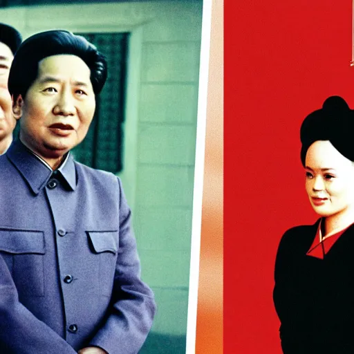 Prompt: film still of mao zedong and regina george in the new mean girls movie, 4 k
