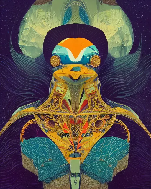 Prompt: Tristan Eaton, victo ngai, peter mohrbacher, artgerm portrait of a symmetrical penguin